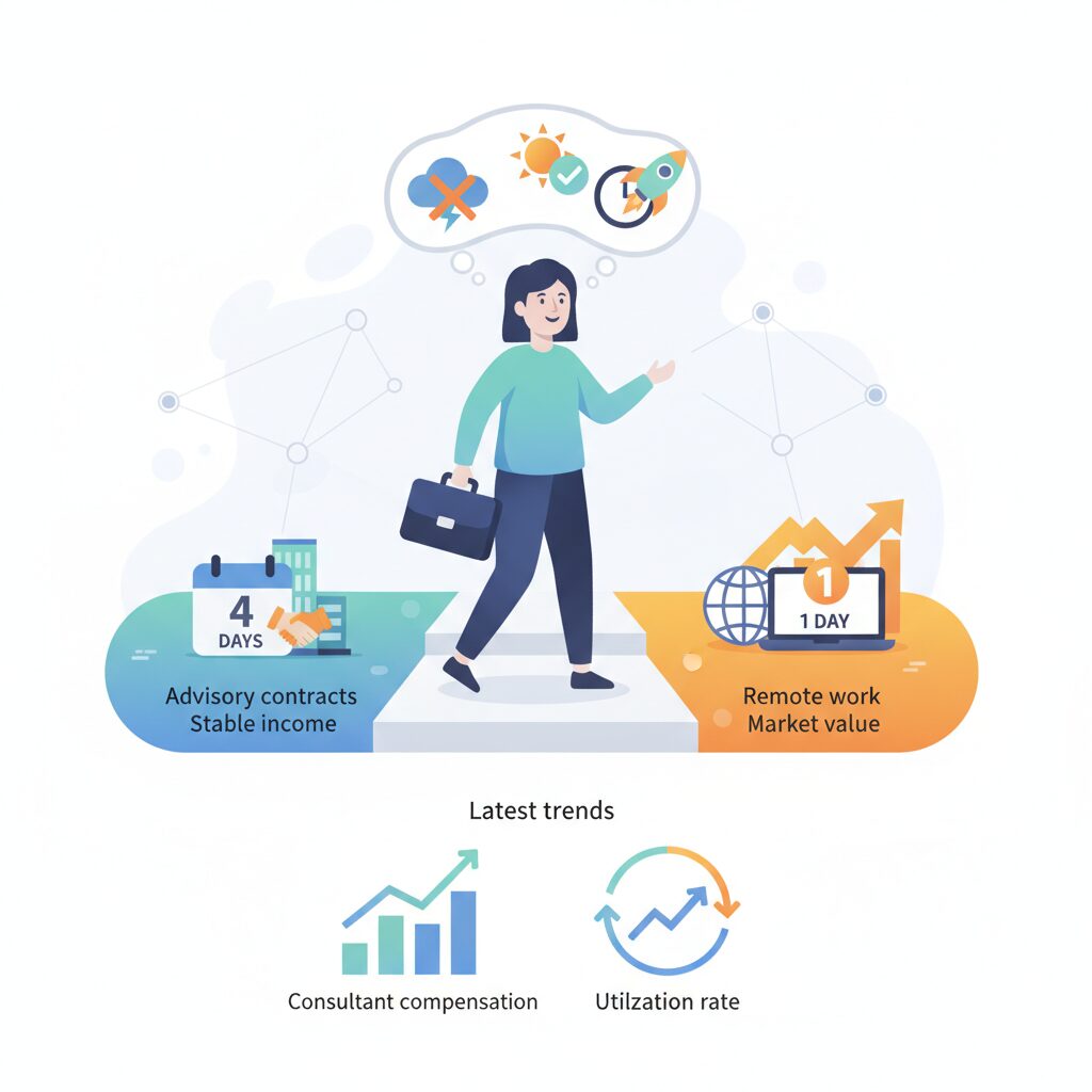 フリーランスコンサルタントの報酬相場と稼働率の最新トレンド のイメージ