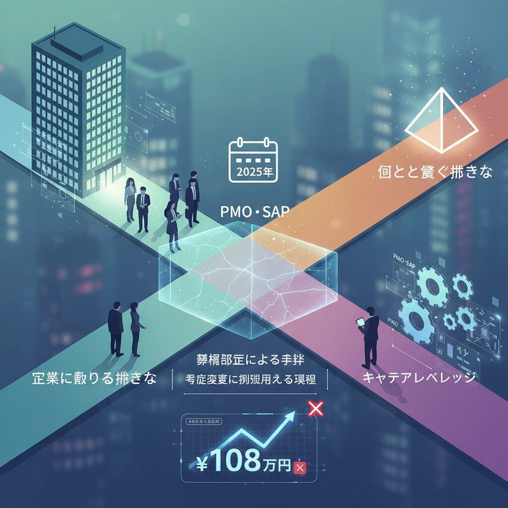 PMO・SAPに見る職種別単価とキャリアレバレッジ のイメージ