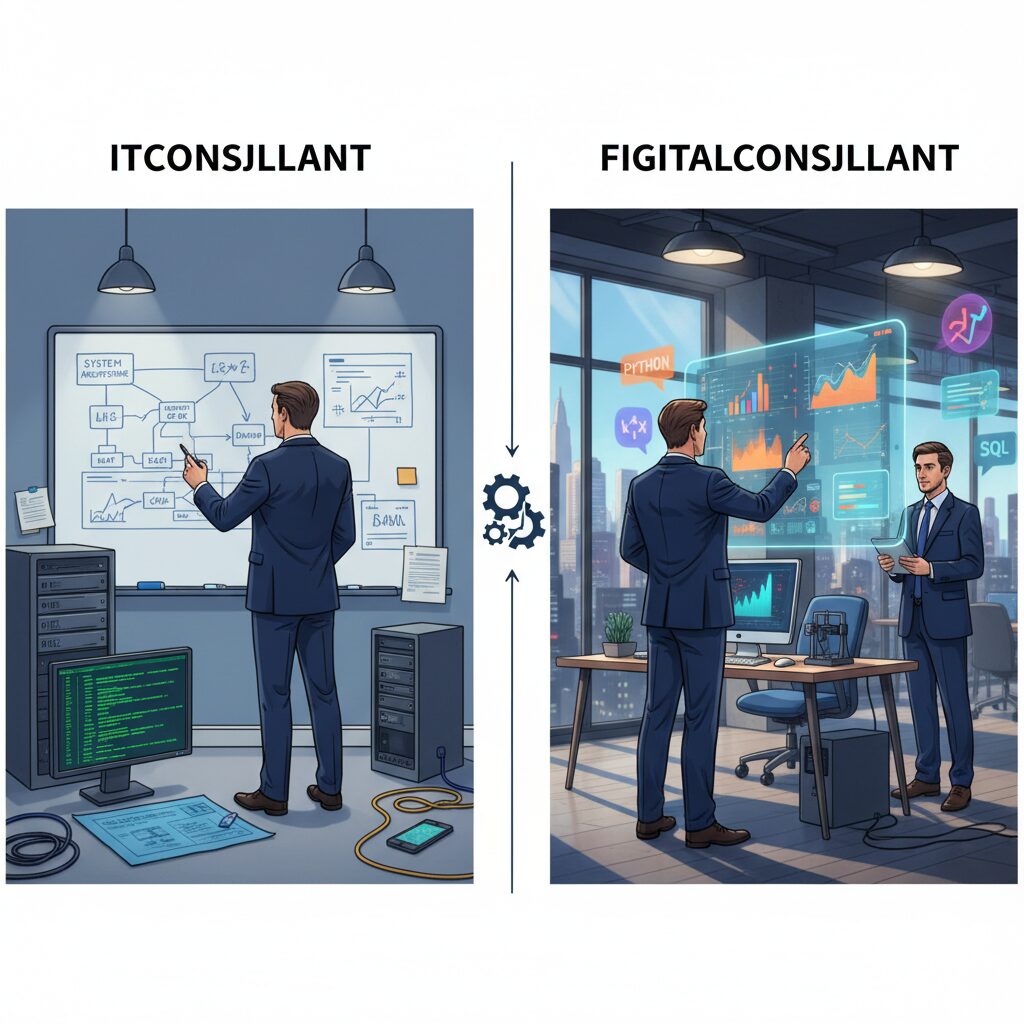 デジタルコンサルタントとITコンサルタントの決定的な違い のイメージ