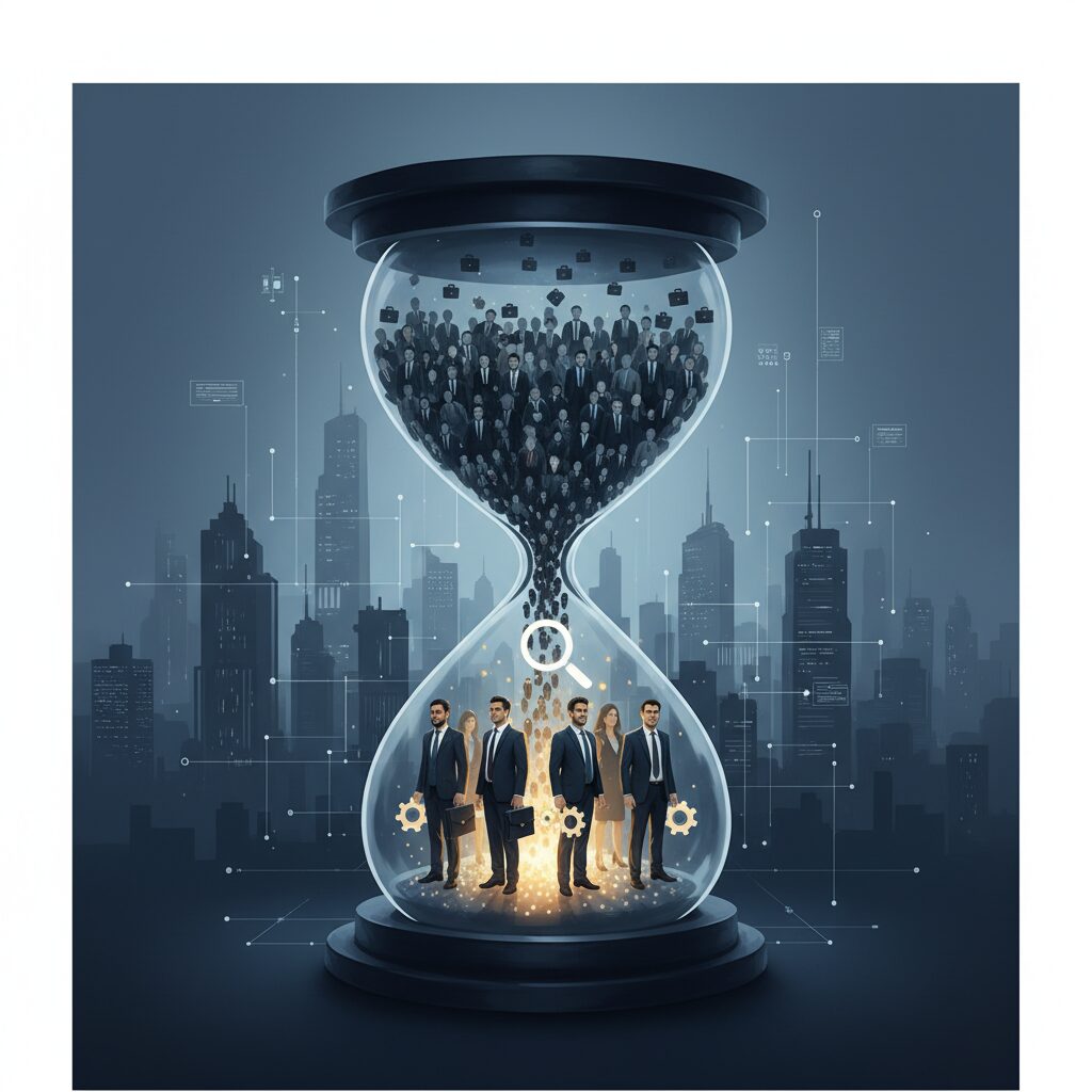 大量採用の終焉と「厳選採用」への回帰 のイメージ