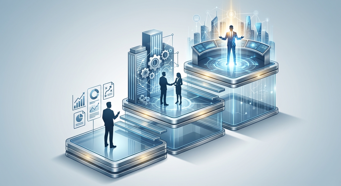 コンサルからDX責任者までの3段階キャリアモデル のイメージ